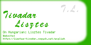 tivadar lisztes business card